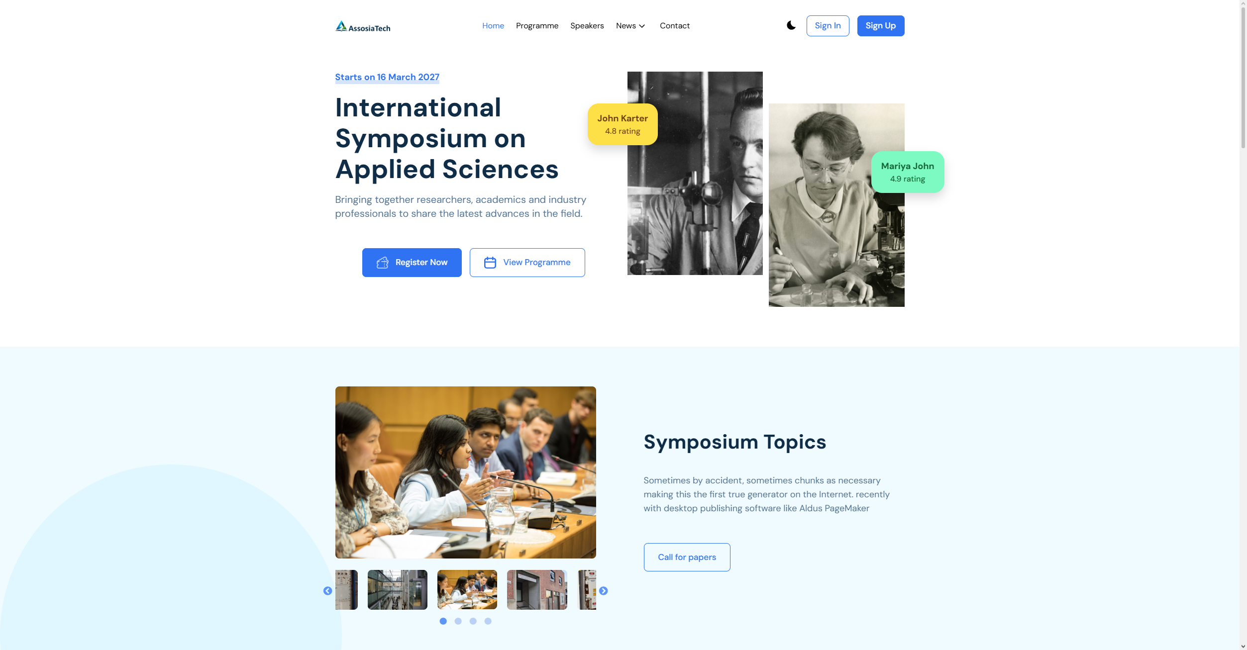 Symposium Website Development